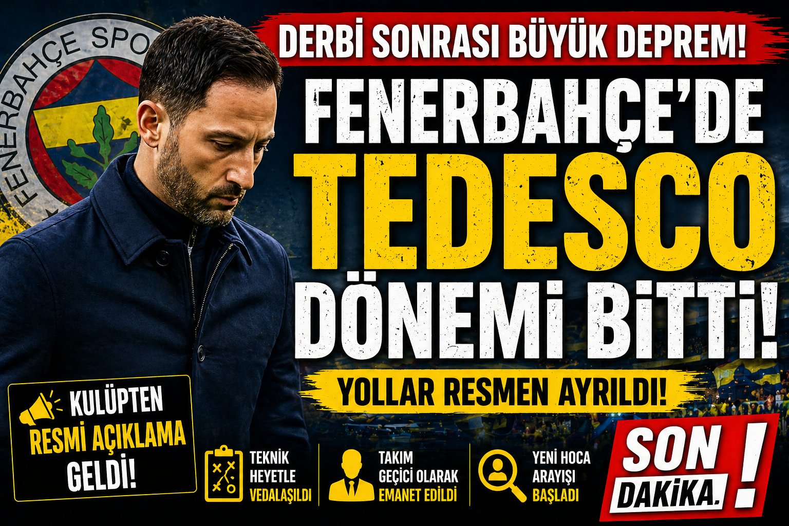Fenerbahçe’de Tedesco Dönemi Bitti